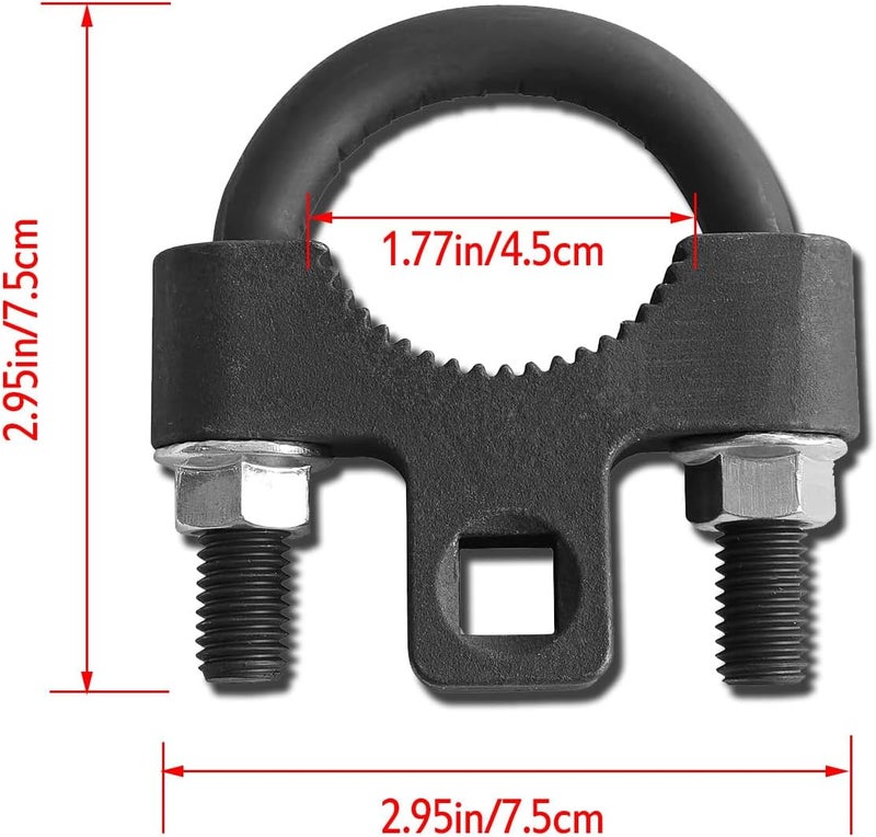 Couslcd Inner Tie Rod Removal Tool,with Non-Slip Teeth for Inner Tie Rod Removal and Installation Inner Tie Rod Tool Inner Tie Rod U-Wrench,3/8" Carbon Steel Inner Low Profile Tool for Car Chassis Rocker - Image 2